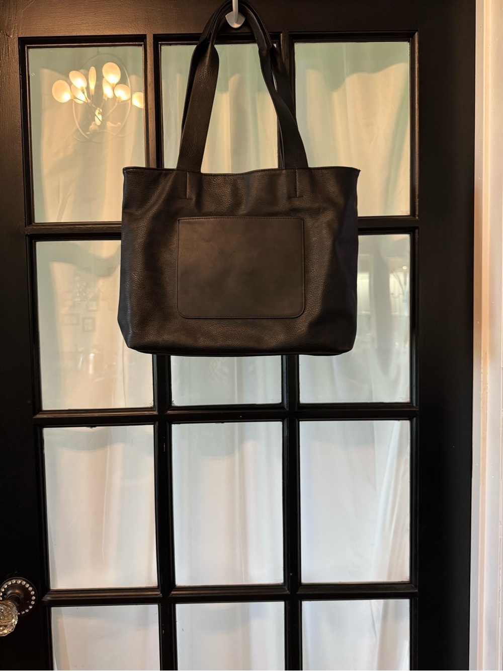 Universal Thread Classic Leather Black Women's Tote Bag